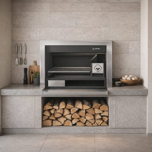 Stainless steel braai, SAfire Affordable Luxury Wood Braai 800mm