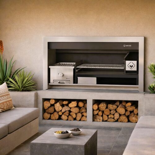 Stainless steel braai affordable Luxury 1200 combo braai