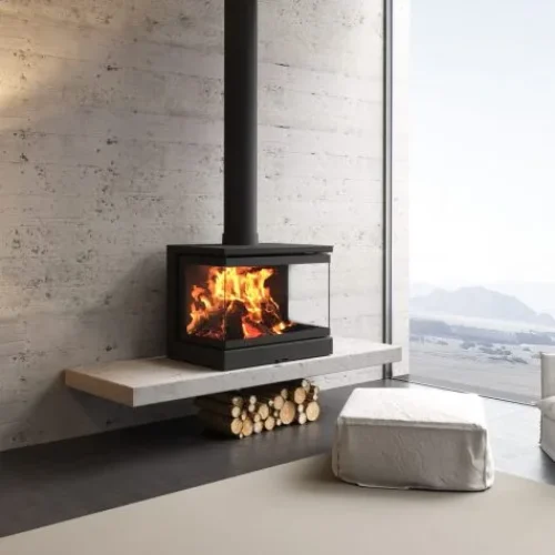 Kfd Sto M14 3F table top fireplace, KFD STO M14 3F Freestanding fireplace, wood burning fireplace, cast iron fireplace, 3 sided fireplace
