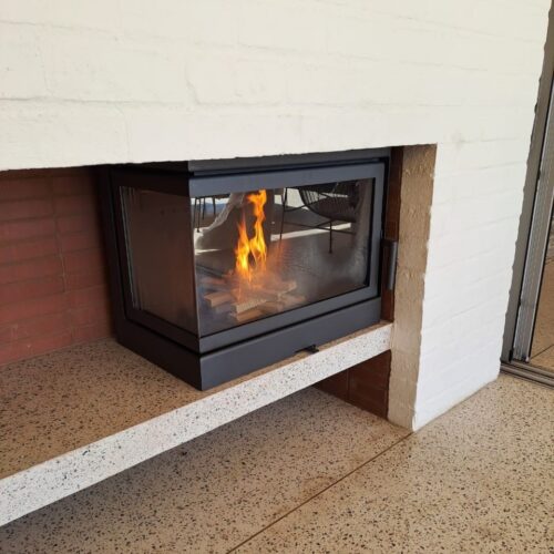 corner fireplace Kfd - Sto M14 L Freestanding Cast iron wood burning closed combustion fireplace