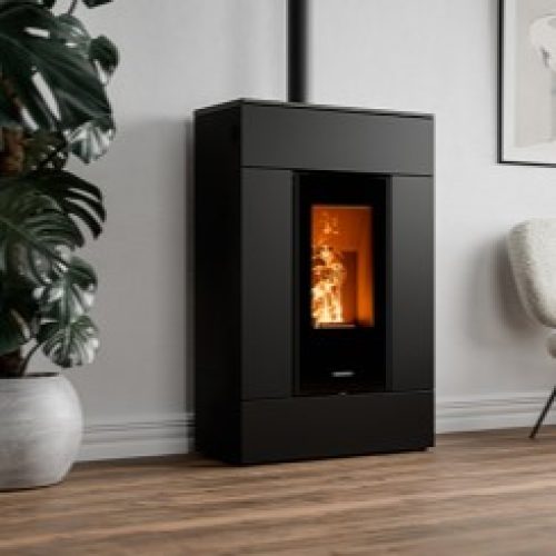 Thermorossi SlimQuadro Lumia Metalcolor Pellet Fireplace