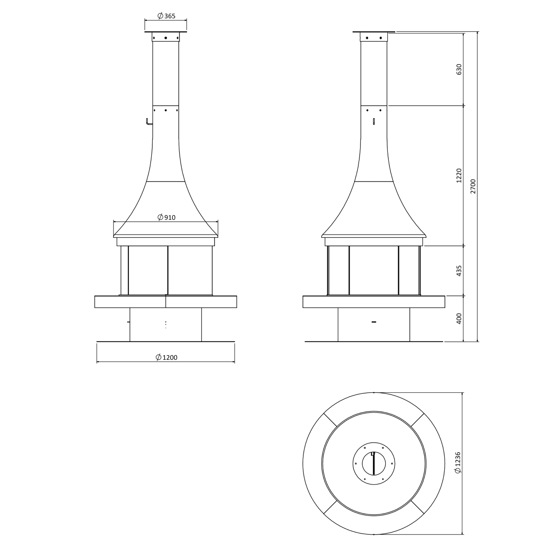 Ausa central fireplace