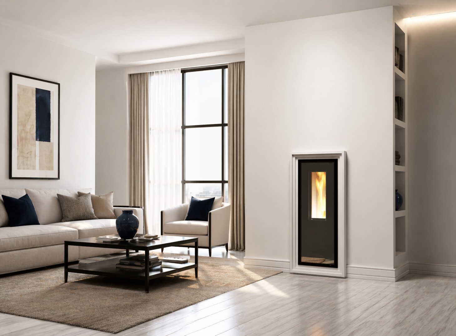 L'artistico mini Verty 600 pellet fireplace