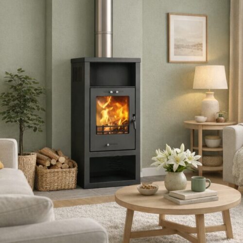 Freestanding fireplace, Ackerman W10 wood fireplace, closed combustion fireplace