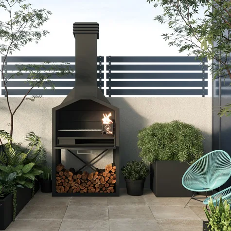 wallart freestanding wood burning braai